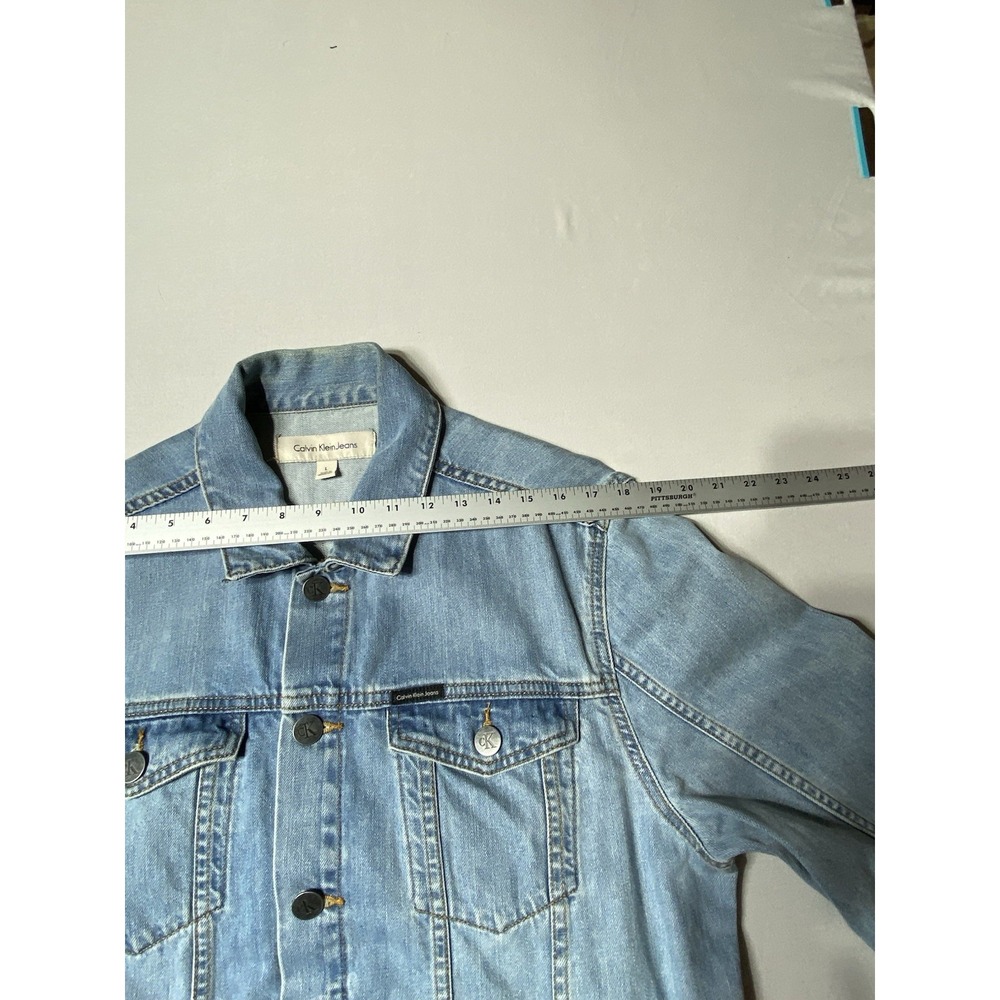Calvin Klein Jeans‎ Men's L Light Wash Denim Trucker Jacket Cotton CK - Picture 5 of 11